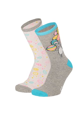 Yuhu Kinder Ostersocken 2er Pack in Grau