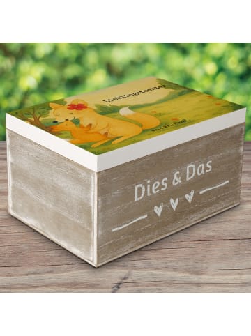 Mr. & Mrs. Panda Holzkiste Fuchs Mama Design mit Spruch in Weiß