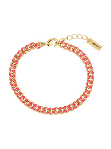 Yokoamii Armband gelbgold Emaille pink in gelbgold