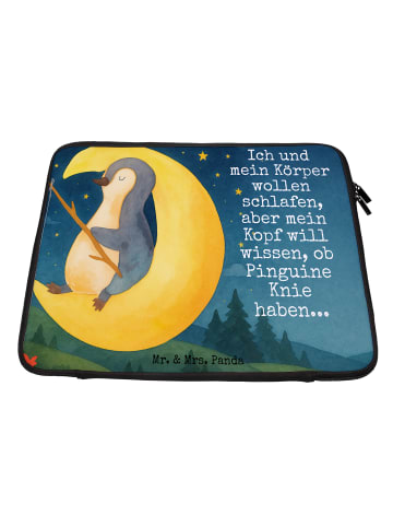 Mr. & Mrs. Panda Laptop Tasche Pinguin Mond Design mit Spruch in Weiß