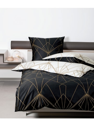 Janine Janine Mako-Satin Baumwoll-Bettwäsche J.D. in bronzebraun schwarz