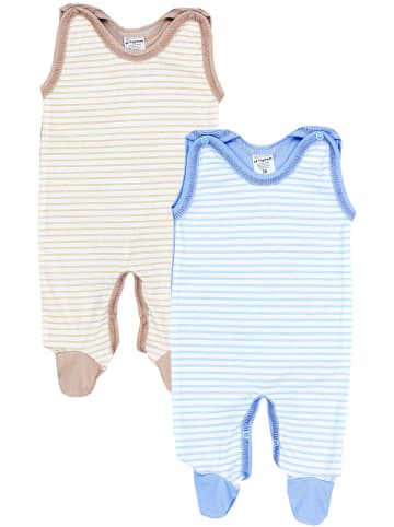 TupTam 2er- Set Strampler in beige/blau