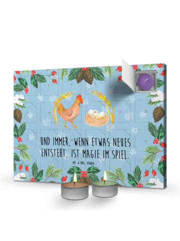 Mr. & Mrs. Panda Adventskalender Huhn Stolz mit Spruch in Eisblau