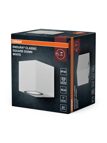 Osram ENDURA Square Down Außen-Wandleuchte, weiß, GU10