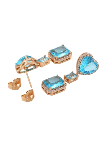 NAEMI Women Earrings in Rose Gold Turquoise