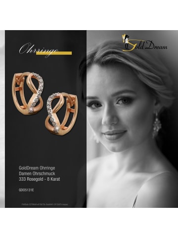 GoldDream Echtgold, 333er Rosegold Damen Creolen Unendlichkeit Ohrring ca. 13mm