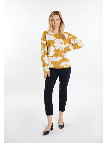 Usha Damen Strickpullover in Curry Weiss