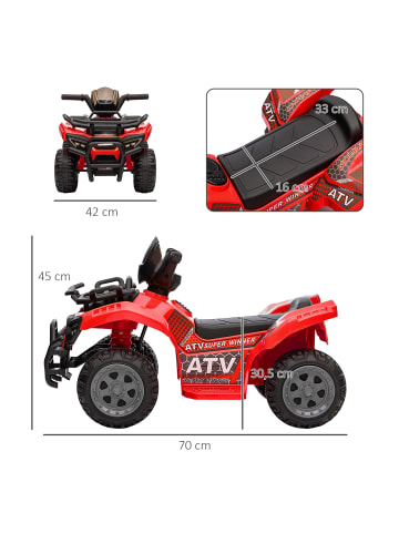 HOMCOM Elektro 6V Kinderquad 1,5-3 Jahre Rot