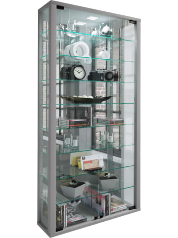 VCM  Wandvitrine Glasvitrine Vitrosa Spiegel in Silber