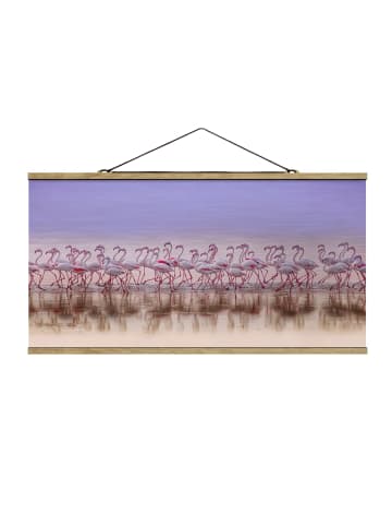 WALLART Stoffbild mit Posterleisten - Flamingo Party in Rosa