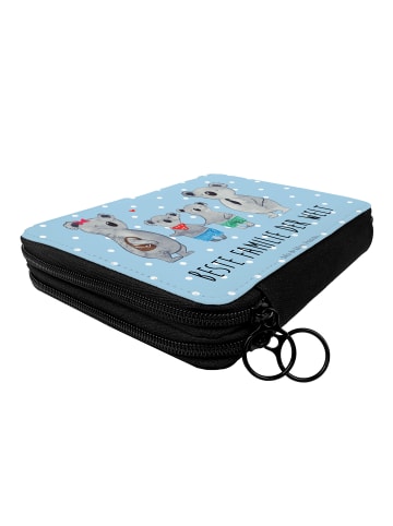 Mr. & Mrs. Panda Bleistiftetui Koala Familie zwei mit Spruch in Blau Pastell