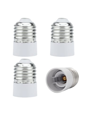 Intirilife 4er Set Lampenadapter GU10 auf E14 in WEISS
