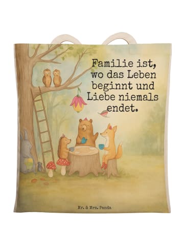 Mr. & Mrs. Panda Stoffbeutel Waldtiere Picknick Design mit Spruch in Weiß