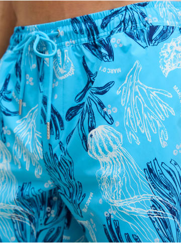 Marc O'Polo Badehose Woven in cyan blue print
