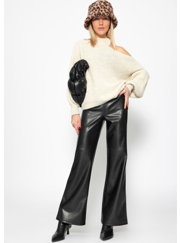 SASSYCLASSY Oversize Cut-Out Pullover in Beige