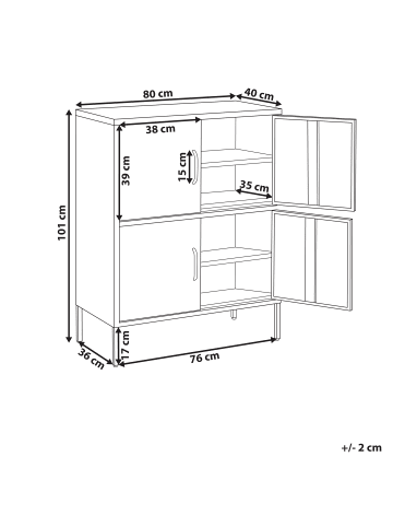 Beliani Büroschrank HOLBECK in Beige - (W) 80 x (H) 101 x (L) 40 cm