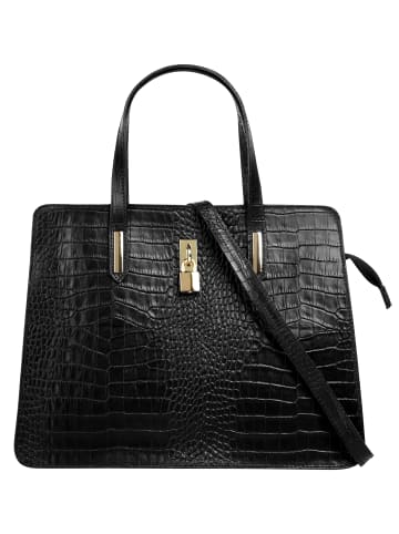 Cluty Handtasche echt Leder in schwarz