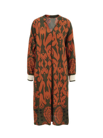 Aniston CASUAL Blusenkleid in dunkeloliv-terrakotta-marine