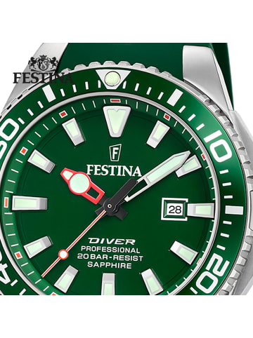 Festina Analog-Armbanduhr Festina The Originals grün extra groß (ca. 46mm)