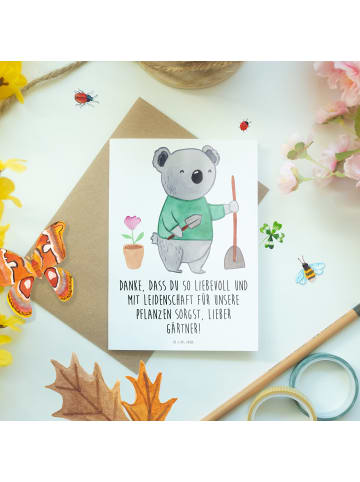 Mr. & Mrs. Panda Grußkarte Lieber Gärtner mit Spruch in Weiß