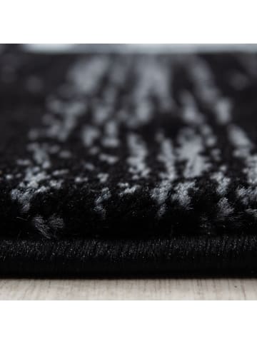 KADIMA DESIGN Teppich Kurzflor Waschbar Mäander ASPEN Strapazierfähig OEKO-TEX in Schwarz
