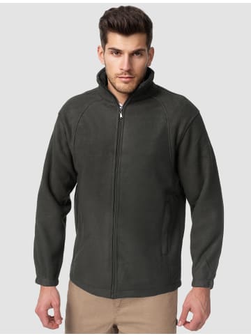 Arizona-Shopping Fleece Jacke Full Zip Sweatshirt Übergangsjacke ohne Kapuze in Grau