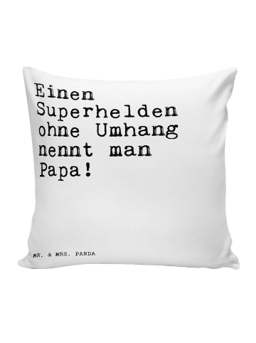 Mr. & Mrs. Panda Kissen Einen Superhelden ohne Umhang... mit Spruch in Weiß