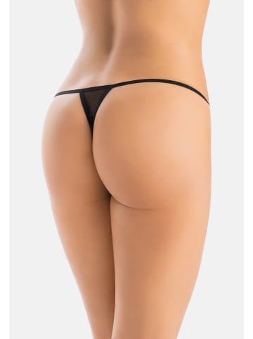 Teyli 3er Pack: Damen Tanga mit floraler Spitze Errori in schwarz