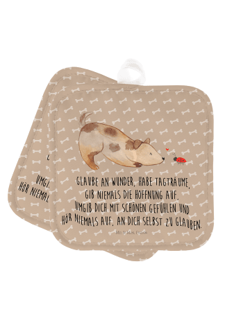 Mr. & Mrs. Panda 2er Set Topflappen  Hund Marienkäfer mit Spruch in Hundeglück