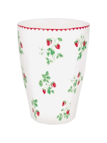 Greengate FRENCH Latte Cup Becher BERRY Weiß mit Erdbeeren