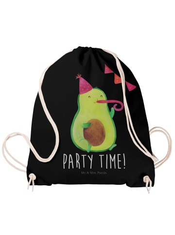 Mr. & Mrs. Panda Stoffrucksack Avocado Party Zeit mit Spruch in Schwarz