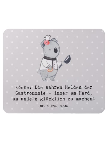 Mr. & Mrs. Panda Maus Pad Koch Helden mit Spruch in Grau Pastell
