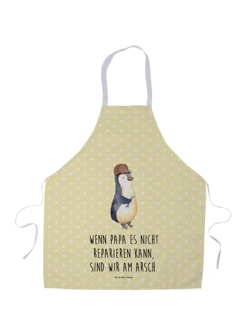 Mr. & Mrs. Panda Schürze Wenn Papa es nicht reparieren kann, sin... in Gelb Pastell