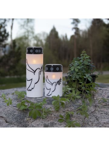 STAR Trading LED Grabkerze Dove, Tauben-Motiv, Timer, warmweiß, flackernd, H 20,5
