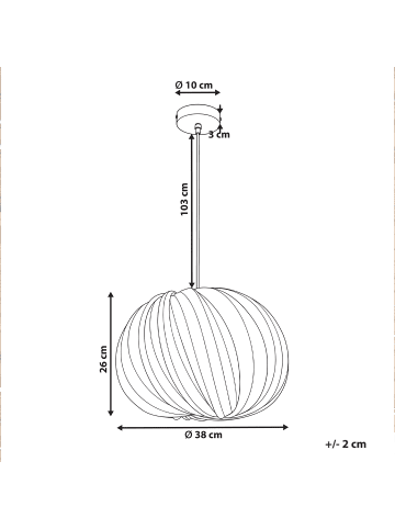 Beliani Pendelleuchten MNGENI in Naturfarben - (W) 38 x (H) 132 x (L) 38 cm