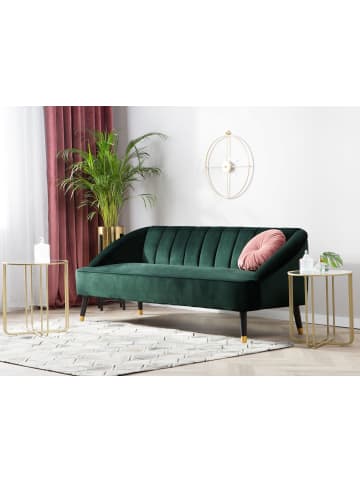 Beliani 3-Sitzer Sofa ALSVAG in Grün/Schwarz/Gold - (W) 191 x (H) 73 x (L) 73 cm