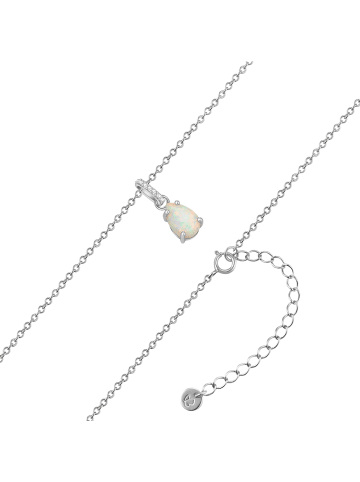 Glanzstücke München Kette aus Sterling Silber mit Opal (synth.) in silber