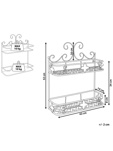 Beliani Badezimmerregal MARAYES in Weiß - (W) 42 x (H) 52 x (L) 14 cm