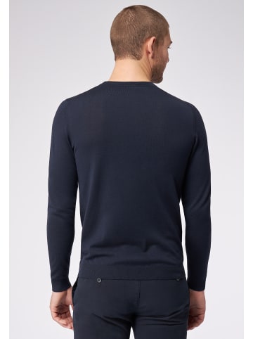 Roy Robson Strickrundhalspullover Merinowolle - Easy Care in DARK BLUE