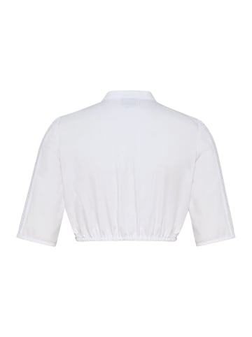 Berwin Edle Dirndlbluse mit Stehkragen und Spitzenbesatz