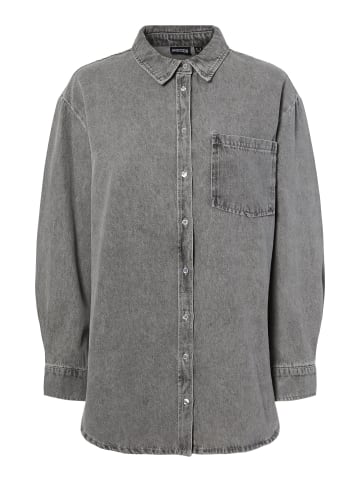 Pieces Jeanshemd in Grey Denim