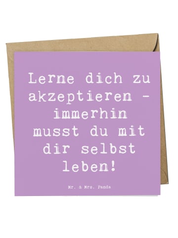 Mr. & Mrs. Panda Grußkarte Spruch Selbstakzeptanz Lernen mit Spruch in Lavendeltraum
