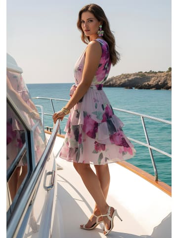 Vera Mont Cocktailkleid mit Volant in Rosé/Dark Pink