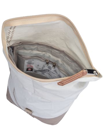 360 grad Rucksack Möwe in Weiß/Balken Persenning Taupe