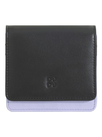 DuDu Flores Geldbörse Leder 10 cm black-lavander