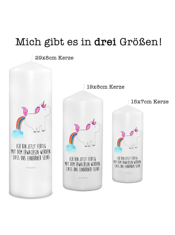 Mr. & Mrs. Panda Wachskerze Einhorn Pupsen mit Spruch in Weiß