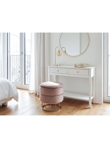 Beliani Pouf ELGIN in Beige/Gold - (W) 37 x (H) 42 x (L) 37 cm