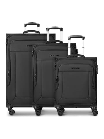Franky Melbourne 3.0 4-Rollen Kofferset 3tlg. mit Dehnfalte black
