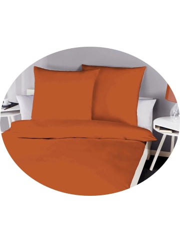 kaeppel 2 tlg. Biber Bettwäsche 155x220cm Uni in Terra