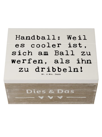 Mr. & Mrs. Panda Erinnerungskiste Spruch Handball Action mit Spruch in Weiß